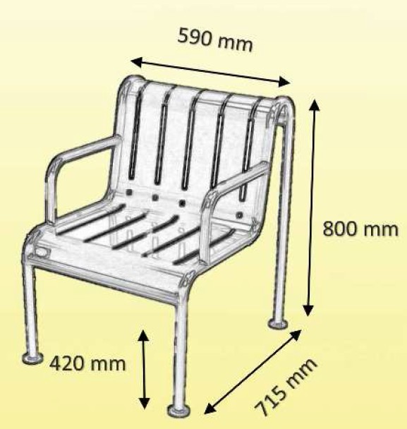 Chaise acier Guinguette 1